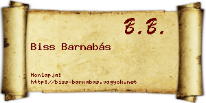 Biss Barnabás névjegykártya