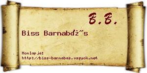 Biss Barnabás névjegykártya
